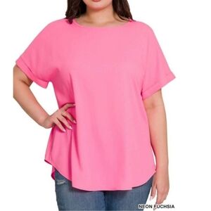 New Zenana Pink Woven Top